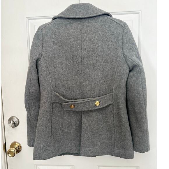 J.Crew Coat Womens Size 6 Gray Wool Double-Breasted Peacoat Nello Gori Preppy - Picture 6 of 8